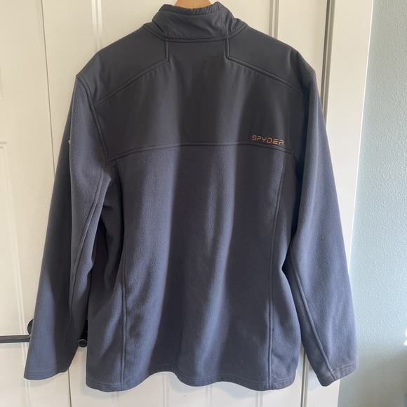 Spyder Jacket Mens 2XL Gray Sweater Half Zip Fleece Pullover Athletic Outdoor - Picture 6 of 6